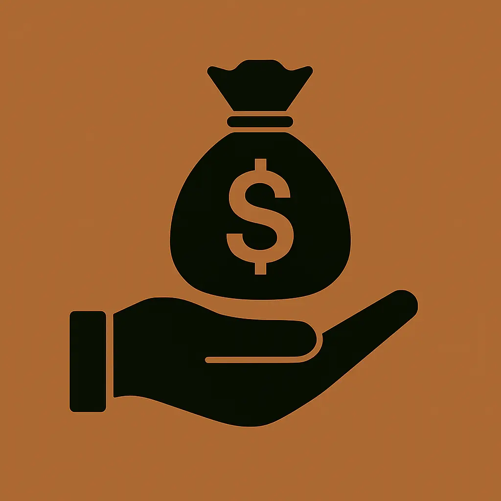 A bag of money being taken