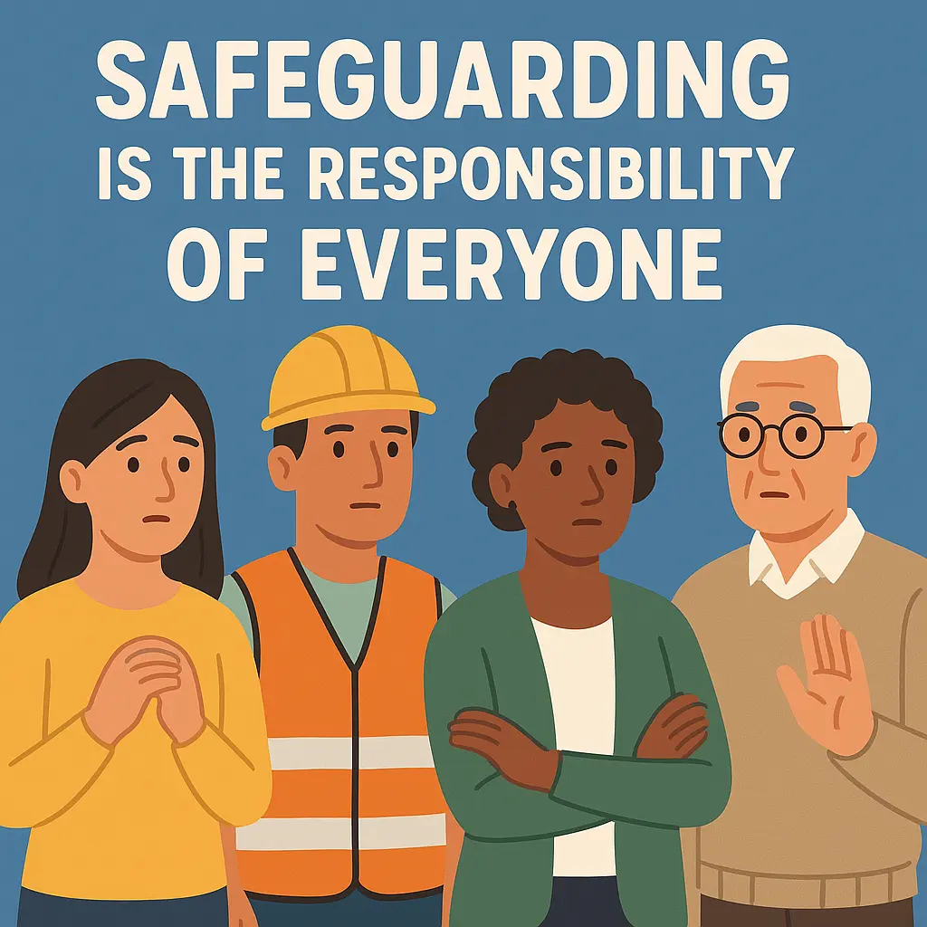 Group of people with the caption 'Safeguarding is everyone's responsibility'